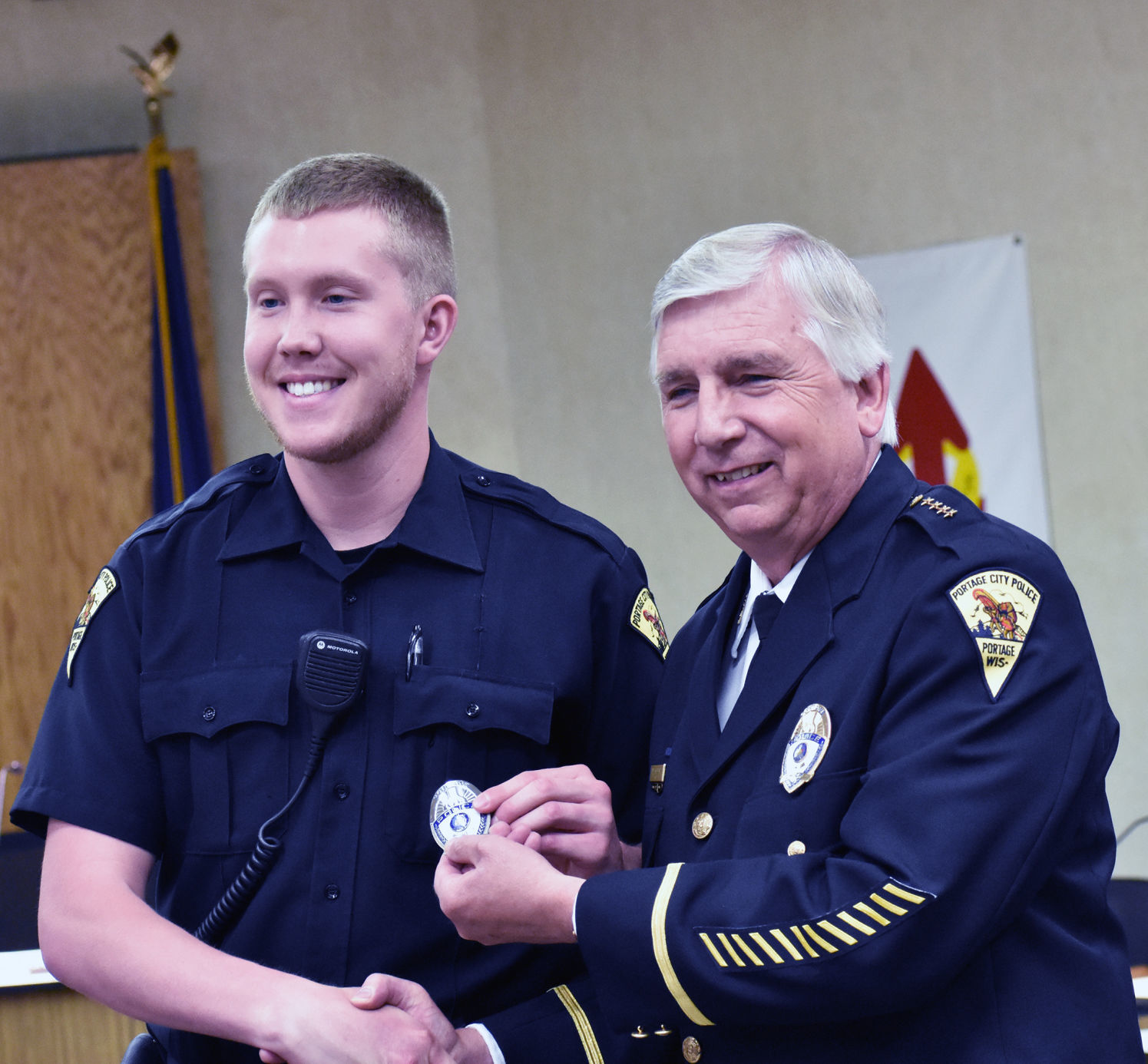 Officer Utecht and Chief Manthey
